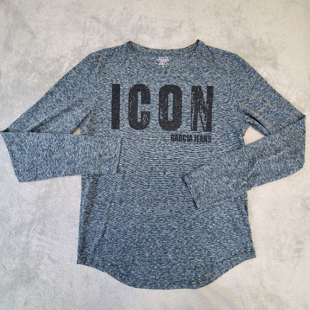 Drastic Shirt Men's Size XL‎ Gray Marled Soft Knit Icon Garcia Jeans Logo